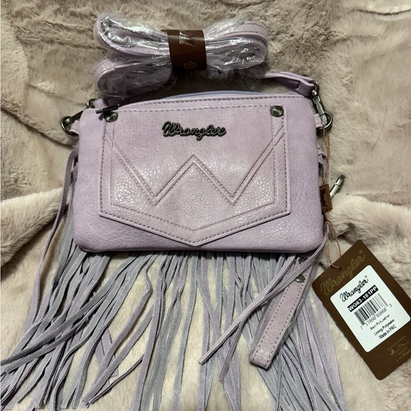 Wrangler Lavender Fringe Crossbody Bag/Wristlet - Picture 2 of 2